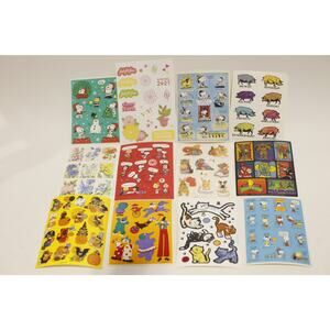 Vintage Sticker Sheets Set of 12, Snoopy, Power Rangers, Animals ~ 260128-WH 919